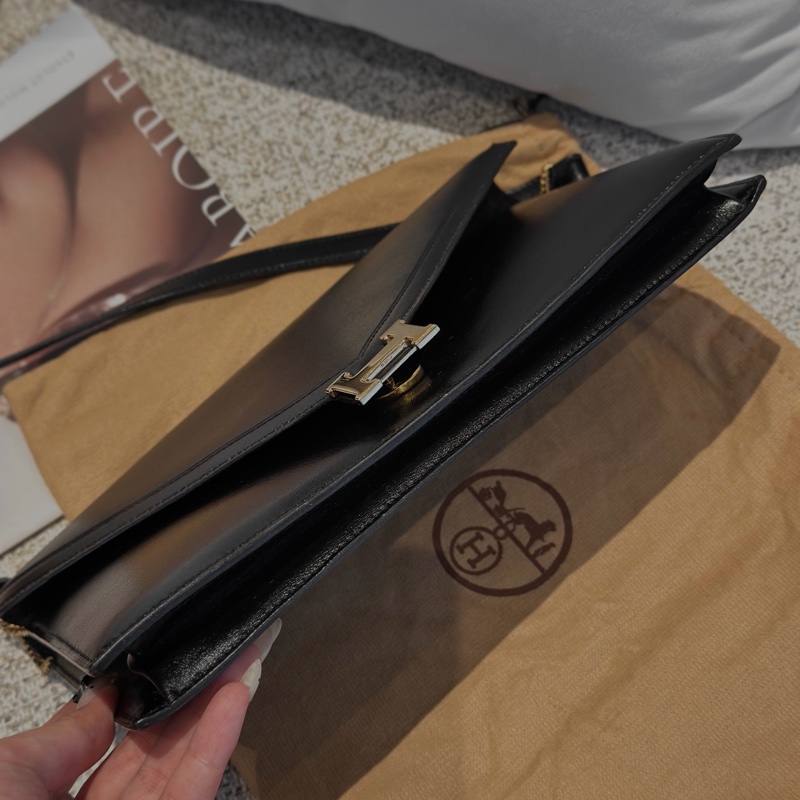 [復古中古品🩶] Hermes Box皮中古包-9