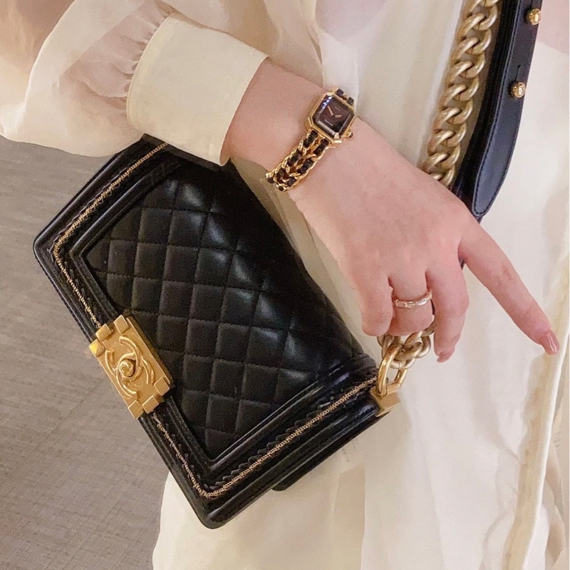 Chanel香奈兒 宮廷系列限定💍黑金Leboy小號-3