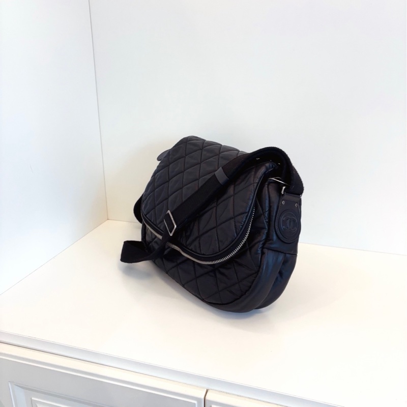 Chanel香奈兒 黑銀 保齡球 機場包單肩斜挎包-4