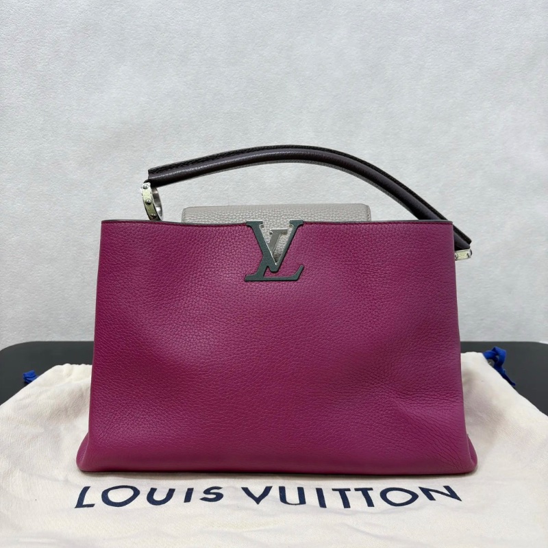 Lv經典款全皮capucines 大號手提肩背包拼色 35.5*21  98新配件塵袋-1