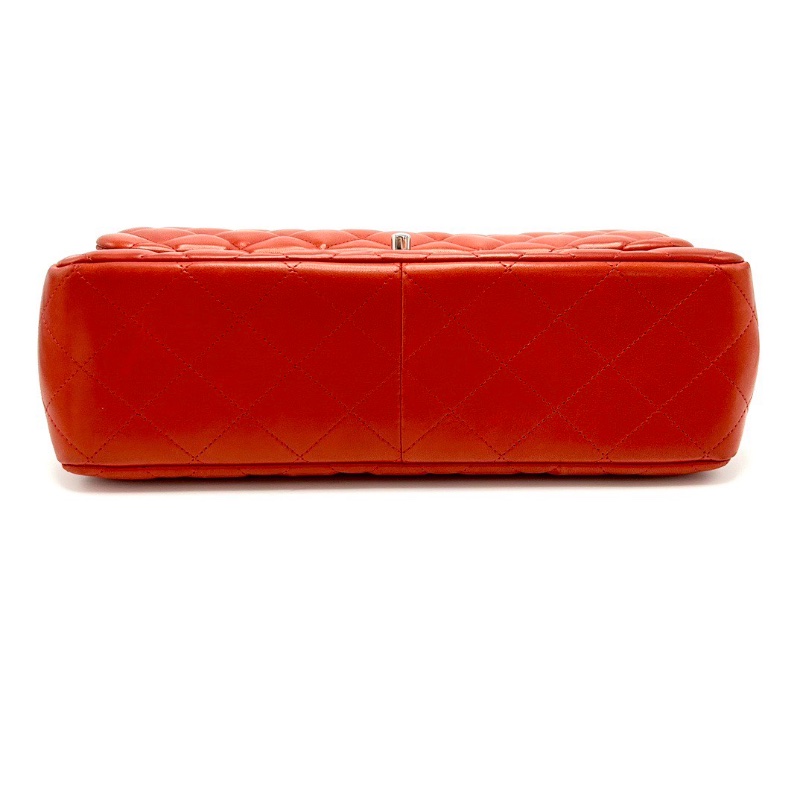 CHANEL紅銀羊皮   CFjumbo肩背斜背鏈條包30*18*9 98新配件塵袋-4