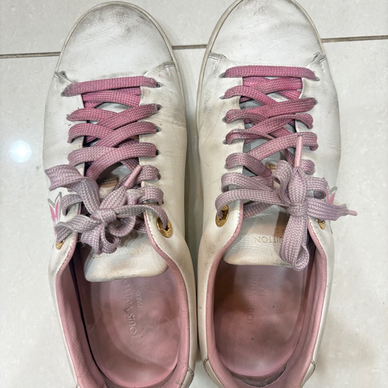 Louis Vuitton 路易威登白色與粉色運動鞋-6
