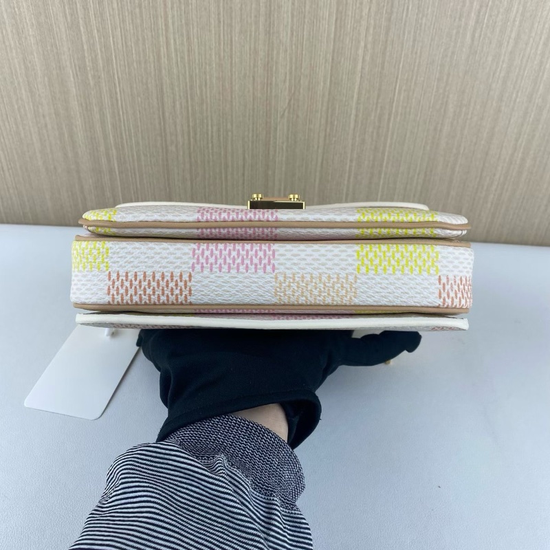 LV郵差包 限定多彩 棋盤格 芯片款21.5*13.5*6 99新配件塵袋盒子-5