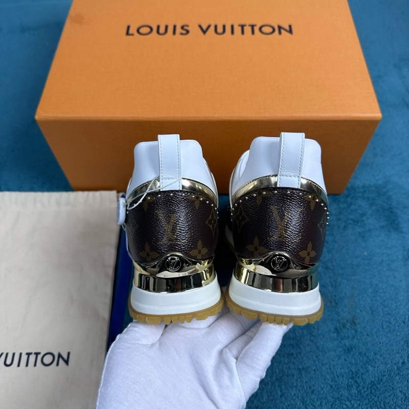 閒置新 lv run away 鉚釘裝飾牛皮低幫休閒鞋 白棕 36.5碼-4