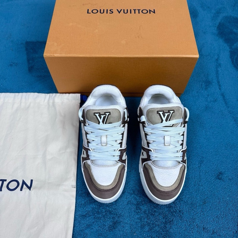 lv 路易威登trainer 低幫板鞋 摩卡色 35.5碼-0