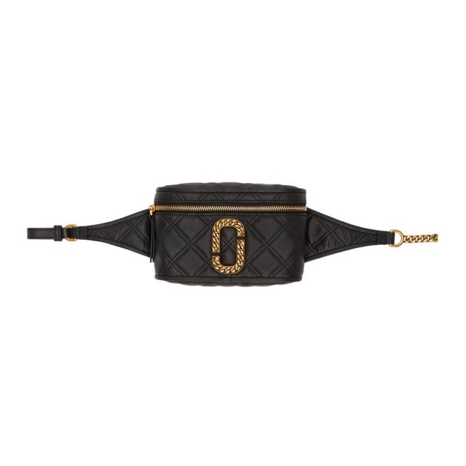 Marc Jacobs 黑色皮革The Status 腰包-17