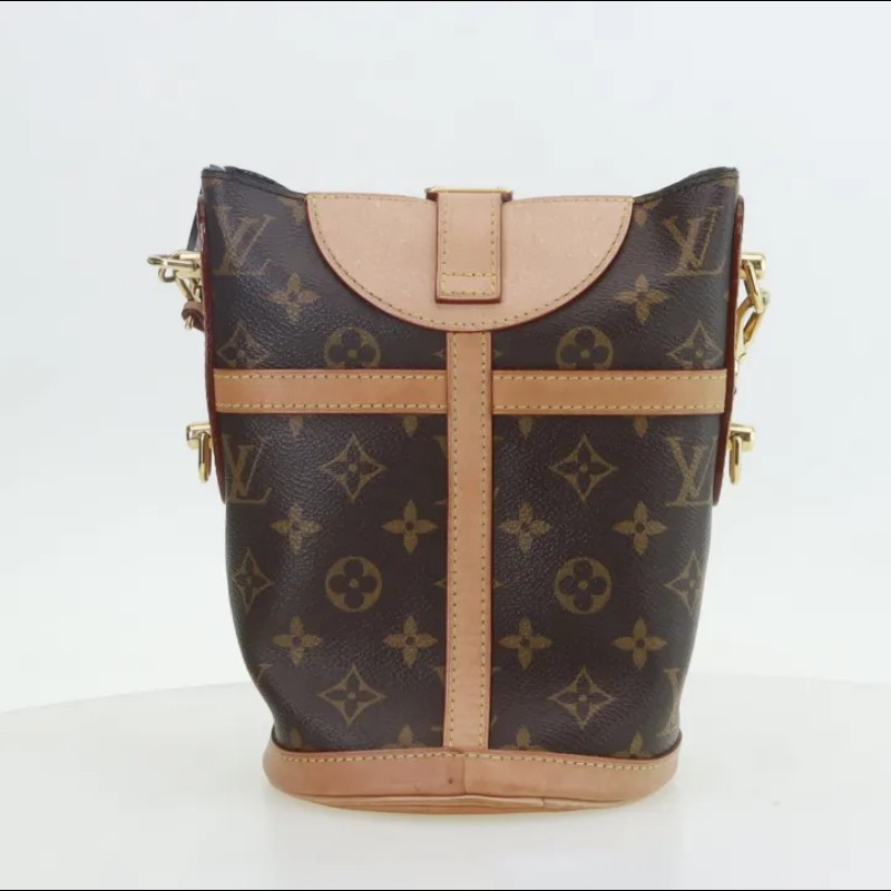 LOUIS VUITTON Duffle 經典老花印花標誌性S-Lock鎖扣可拆卸肩帶 塗層帆布拼牛皮革 薯條包-2