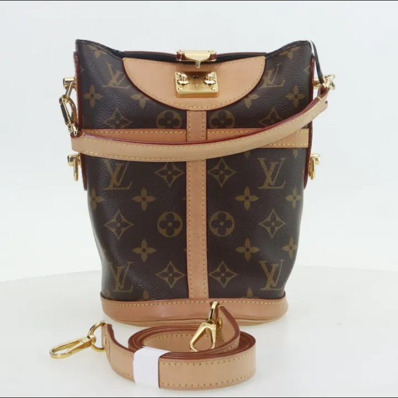 LOUIS VUITTON Duffle 經典老花印花標誌性S-Lock鎖扣可拆卸肩帶 塗層帆布拼牛皮革 薯條包-6