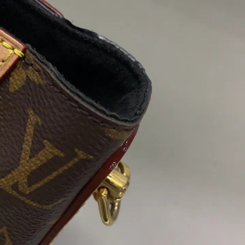 LOUIS VUITTON Duffle 經典老花印花標誌性S-Lock鎖扣可拆卸肩帶 塗層帆布拼牛皮革 薯條包-9
