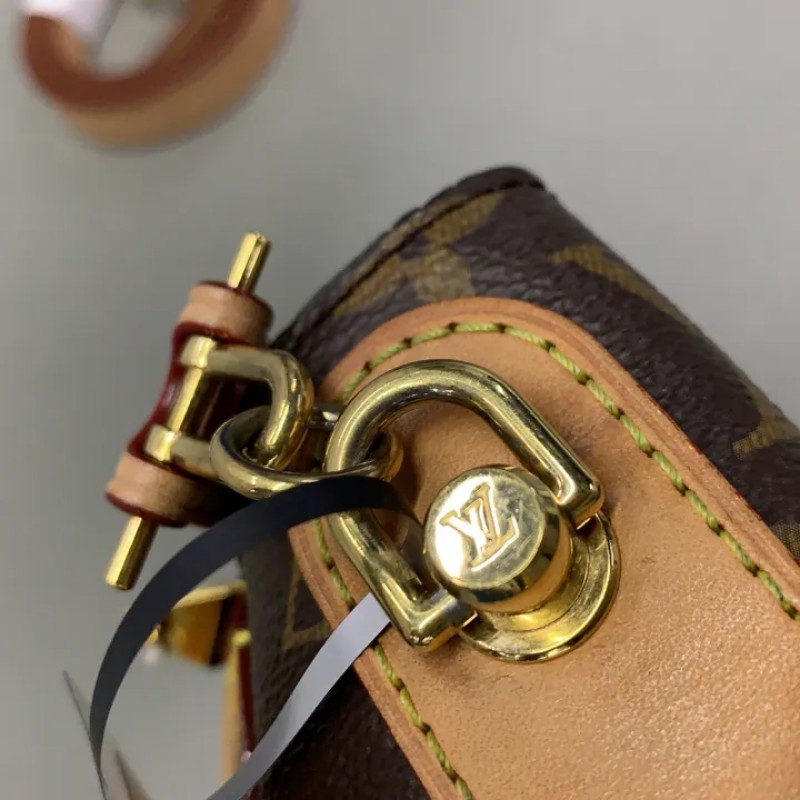 LOUIS VUITTON Duffle 經典老花印花標誌性S-Lock鎖扣可拆卸肩帶 塗層帆布拼牛皮革 薯條包-13