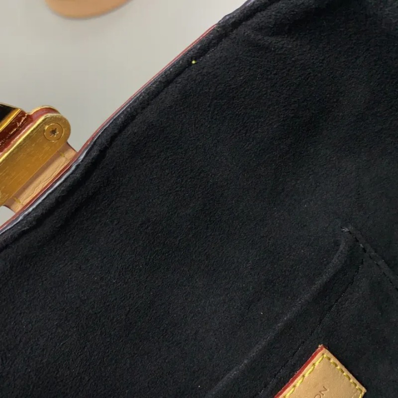 LOUIS VUITTON Duffle 經典老花印花標誌性S-Lock鎖扣可拆卸肩帶 塗層帆布拼牛皮革 薯條包-14