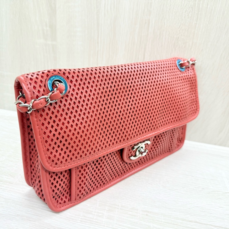 CHANEL橘牛皮Up In The Air口蓋包A67652-4