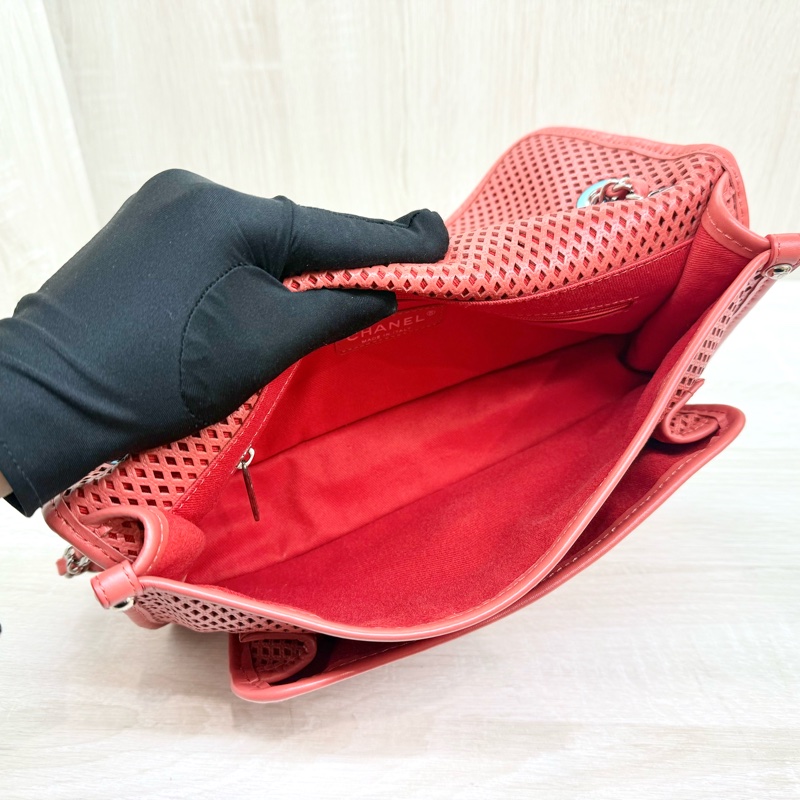 CHANEL橘牛皮Up In The Air口蓋包A67652-9