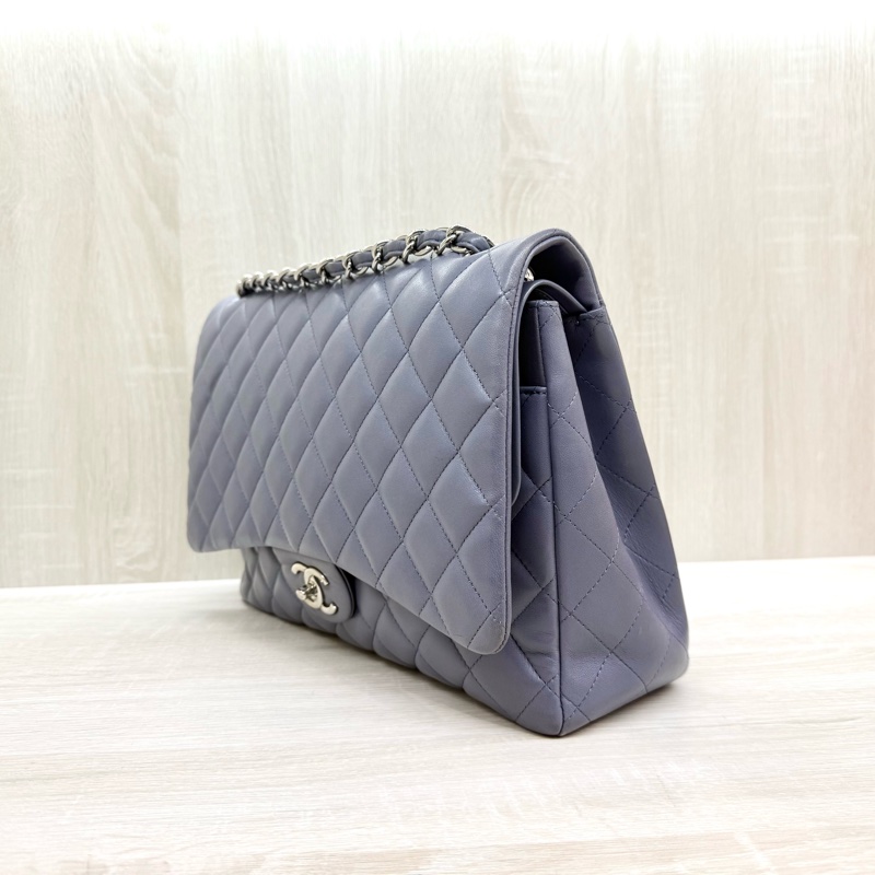 chanel薰衣草紫小羊皮菱格銀鍊coco33cmMAIX-2