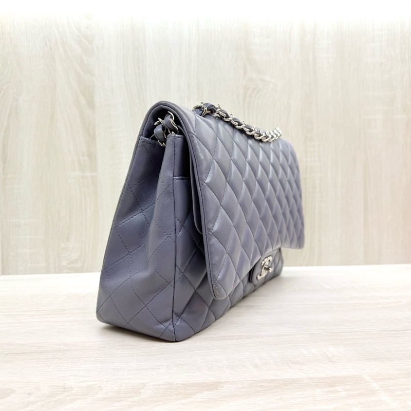 chanel薰衣草紫小羊皮菱格銀鍊coco33cmMAIX-3