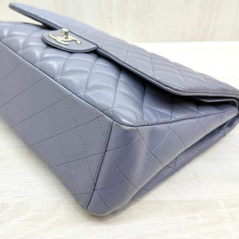 chanel薰衣草紫小羊皮菱格銀鍊coco33cmMAIX-15