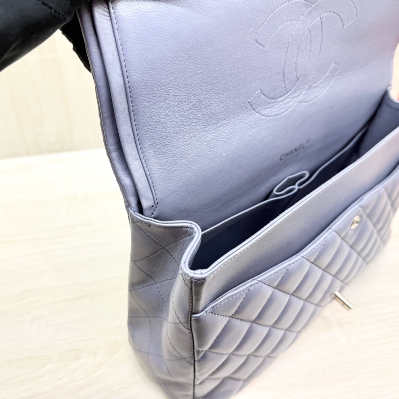 chanel薰衣草紫小羊皮菱格銀鍊coco33cmMAIX-20