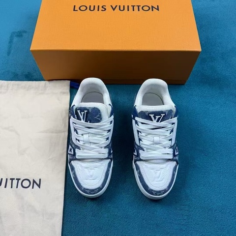 lv 路易威登trainer 白藍滿印牛仔 35.5碼