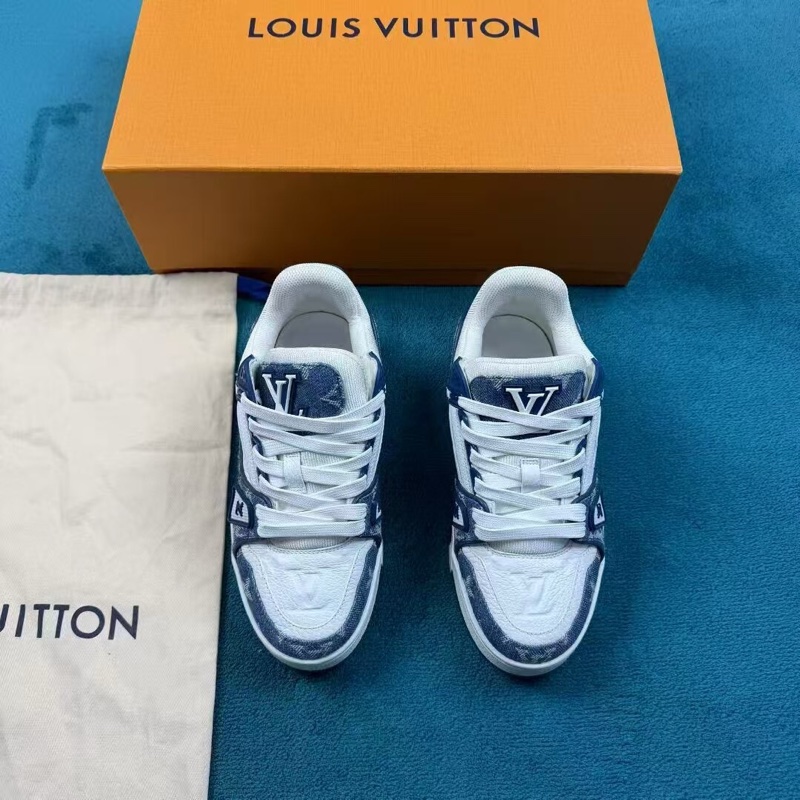 lv 路易威登trainer 白藍滿印牛仔 35.5碼-0