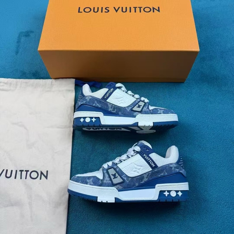 lv 路易威登trainer 白藍滿印牛仔 35.5碼-1