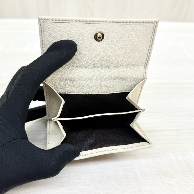 GUCCI米白色拼帆布紅綠蝴蝶結CANVAS PRINCY短夾-6