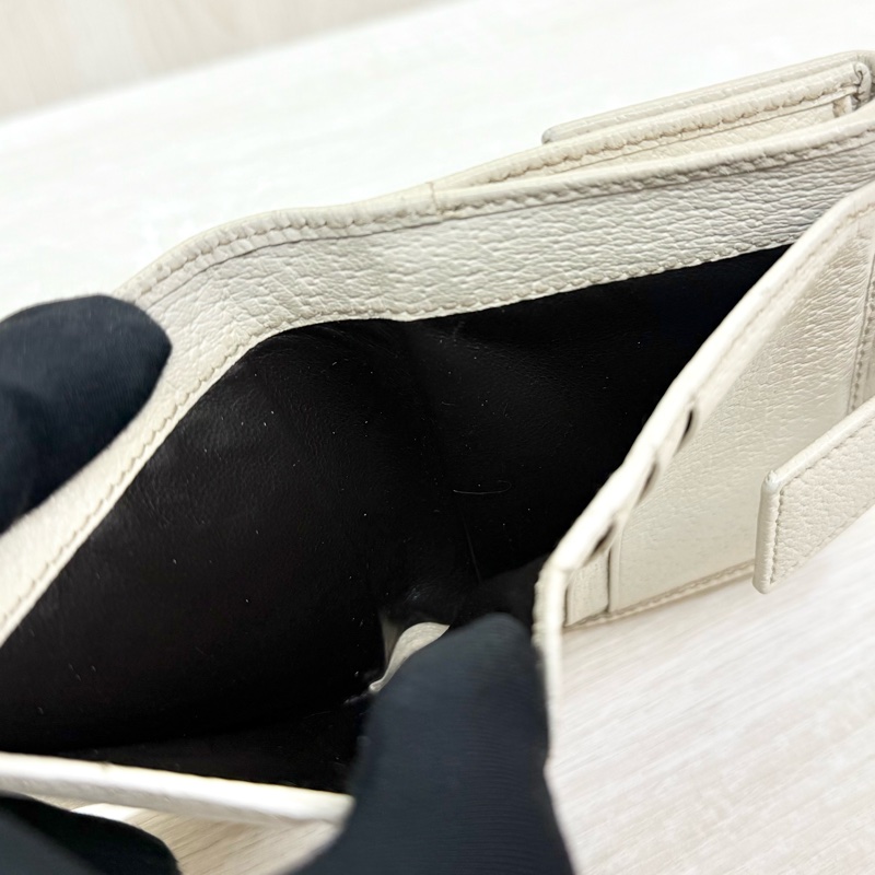 GUCCI米白色拼帆布紅綠蝴蝶結CANVAS PRINCY短夾-13