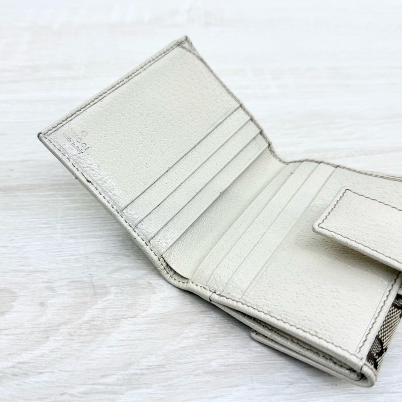 GUCCI米白色拼帆布紅綠蝴蝶結CANVAS PRINCY短夾-20