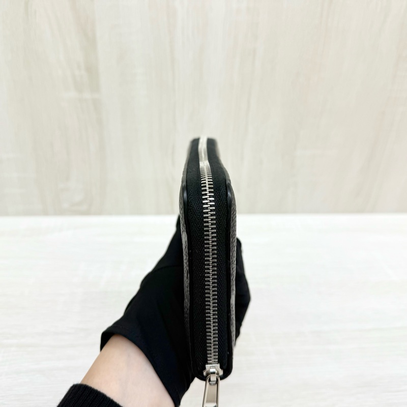 GUCCI黑色牛皮大G壓紋LOGOㄇ拉JUMBO拉鍊長夾-14