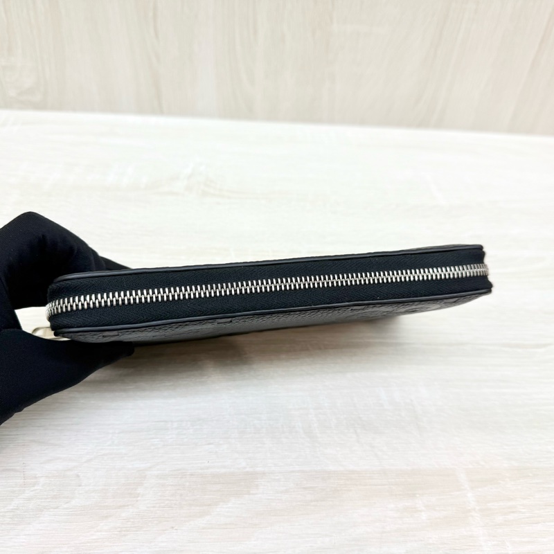 GUCCI黑色牛皮大G壓紋LOGOㄇ拉JUMBO拉鍊長夾-18