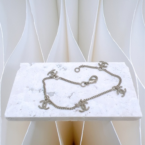 Chanel 雙C五花淡金手鏈