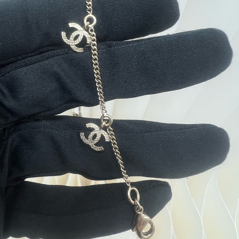 Chanel 雙C五花淡金手鏈-2