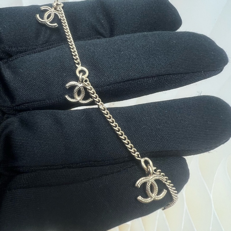 Chanel 雙C五花淡金手鏈-4
