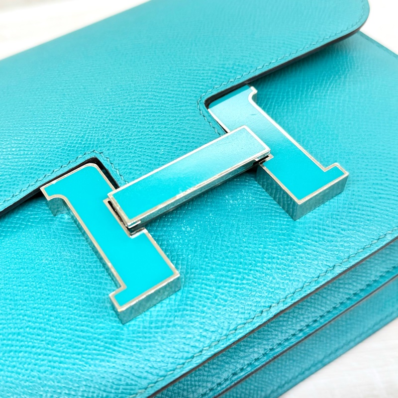 HERMES綠色EPSOM銀釦康康24肩側背包M071242CKAA-13