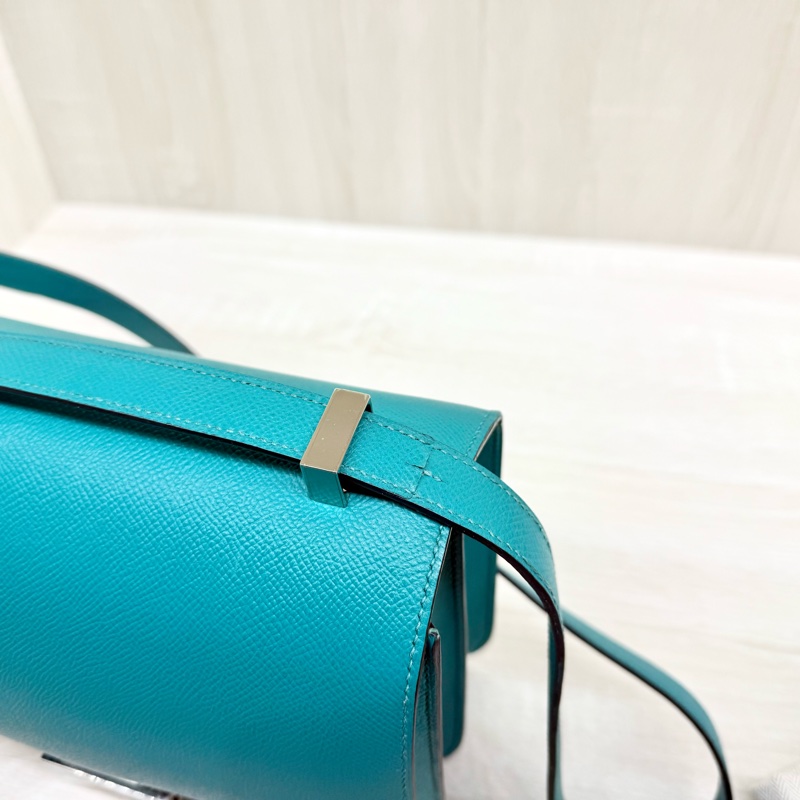 HERMES綠色EPSOM銀釦康康24肩側背包M071242CKAA-14