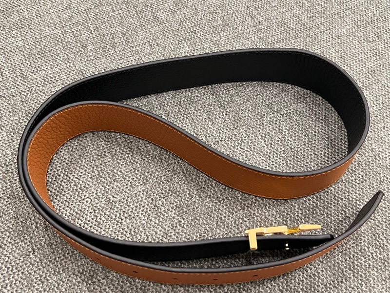 LV Louis Vuitton M9151 棕色/黑色 雙面 皮帶-9