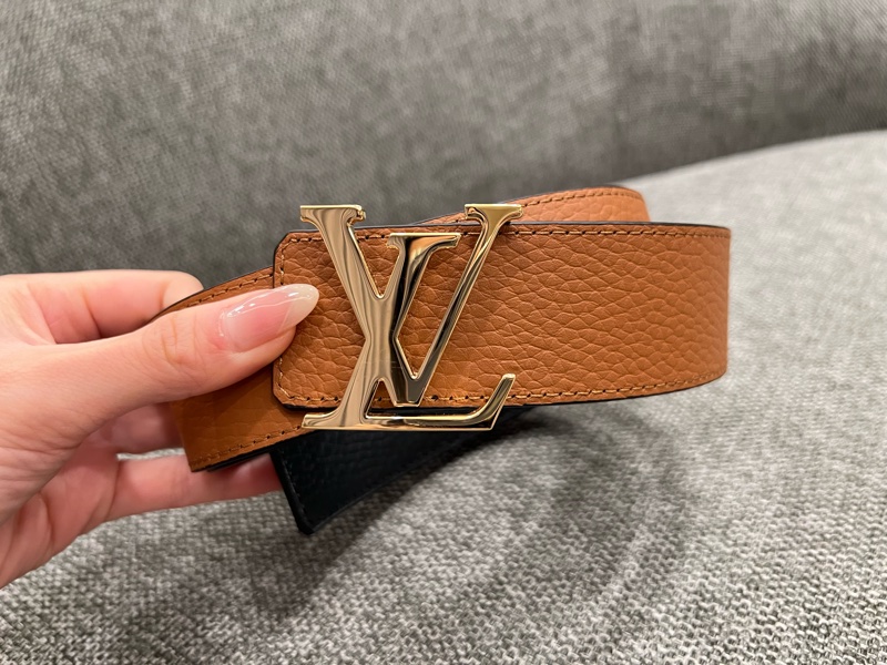 LV Louis Vuitton M9151 棕色/黑色 雙面 皮帶-12