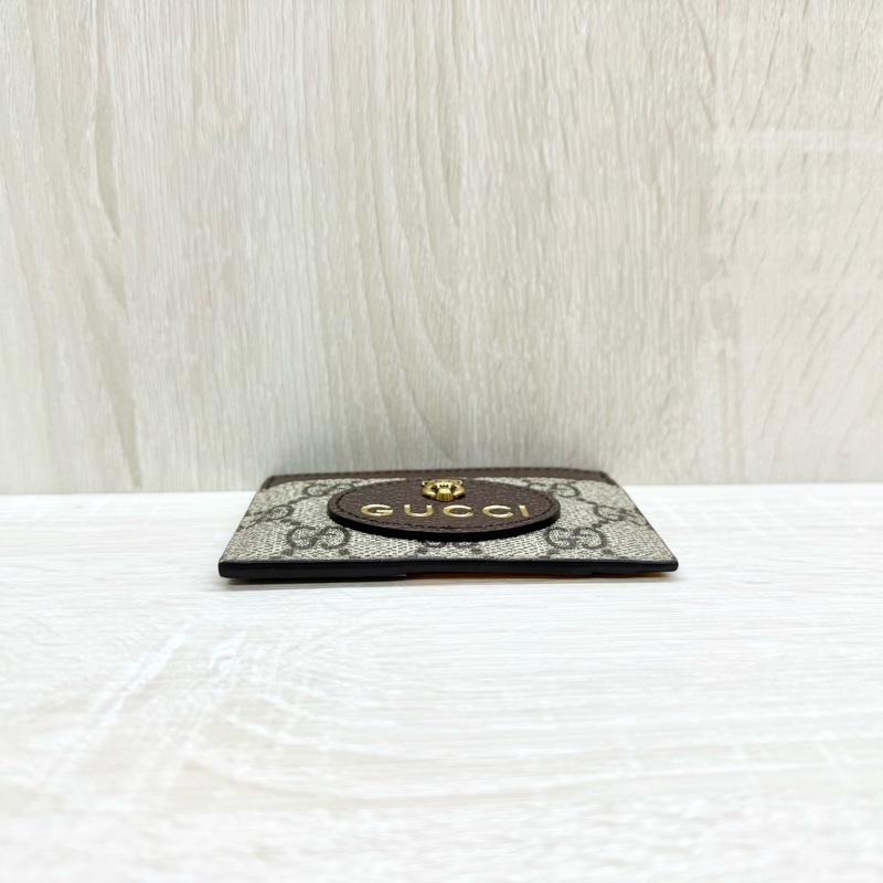 GUCCI原花拚黃深棕虎頭卡片夾597557-5