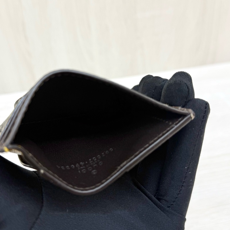 GUCCI原花拚黃深棕虎頭卡片夾597557-9