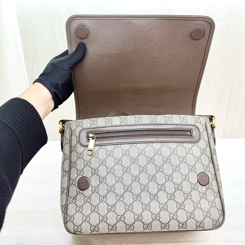 GUCCI原花金釦Ophidia下蓋郵差包761741-7