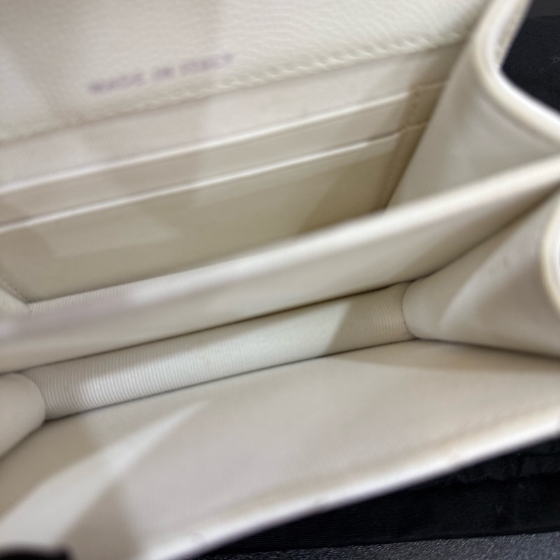 Chanel 香奈兒 22S 荔枝紋牛皮琺瑯手柄 Mini 小廢包 白-5