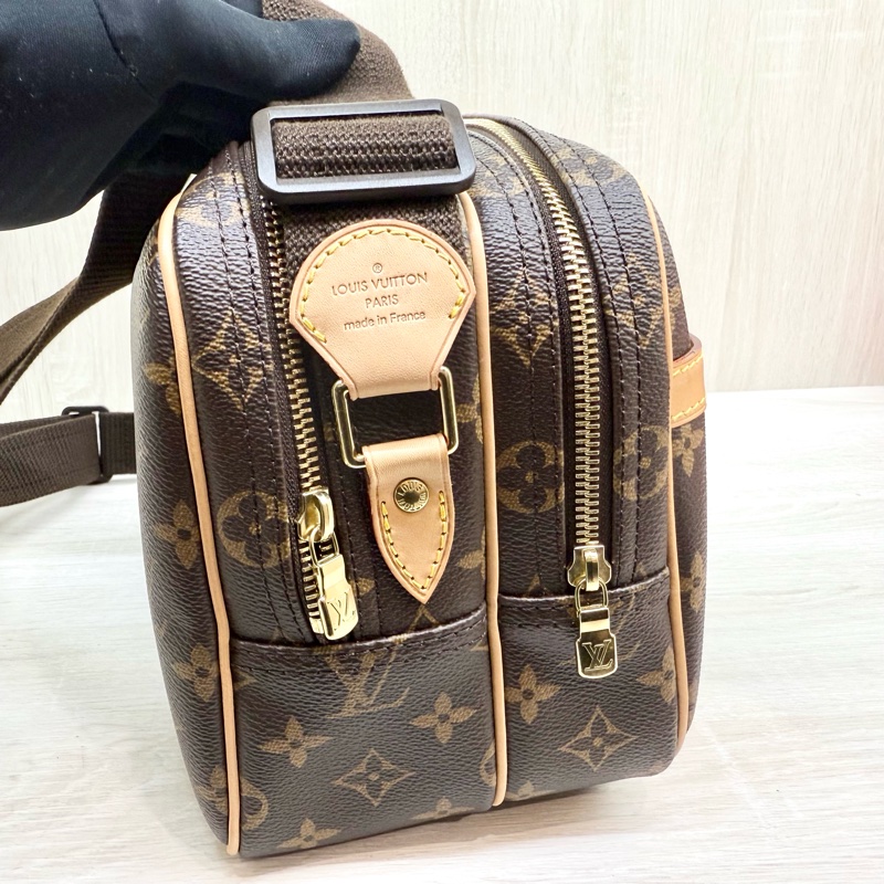 LV 原花雙層拉鍊Reporter PM 記者包 M45254-5