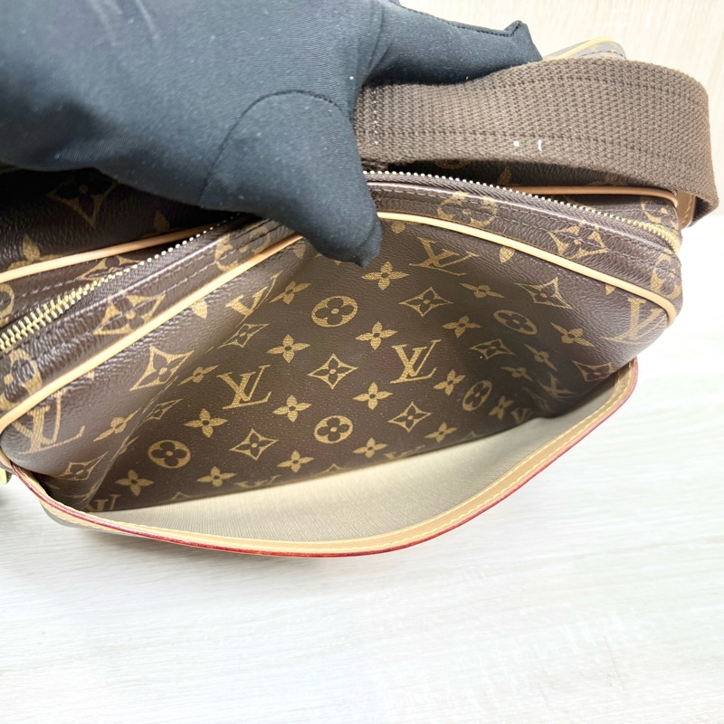 LV 原花雙層拉鍊Reporter PM 記者包 M45254-7