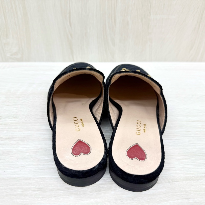 Gucci黑色GG絨面穆勒鞋-3