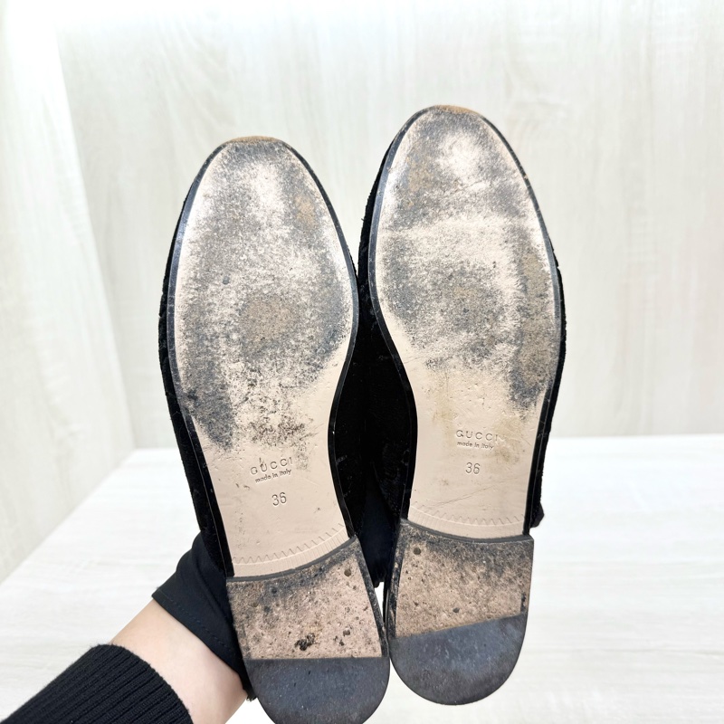 Gucci黑色GG絨面穆勒鞋-6