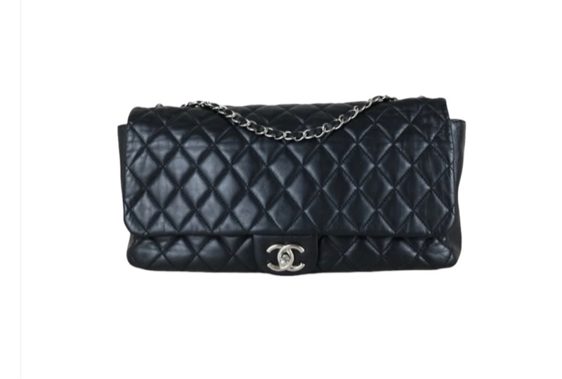 「JL精品代購」9新 Chanel 香奈兒 cf maxi 羊皮肩背包-2