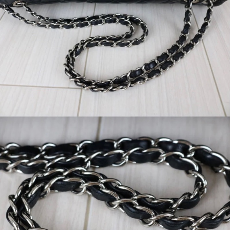 「JL精品代購」9新 Chanel 香奈兒 cf maxi 羊皮肩背包-12