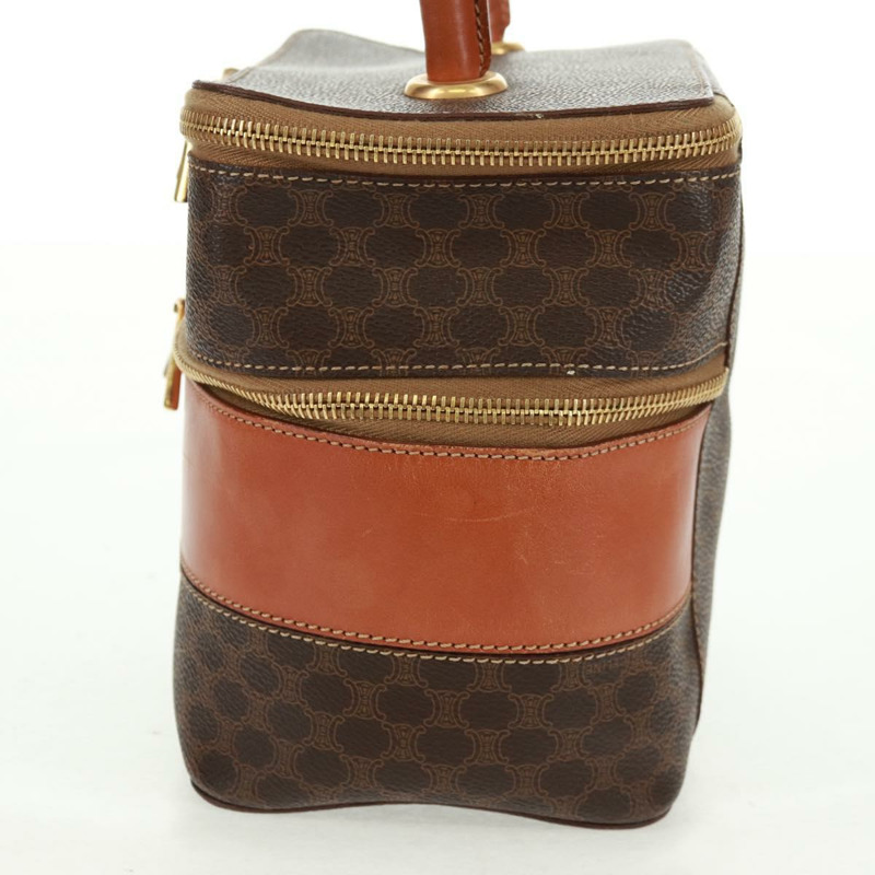 【日本直送】CELINE Vanity Macadam帆布手提包 PVC皮革 棕色 金色 正品 163366V-2
