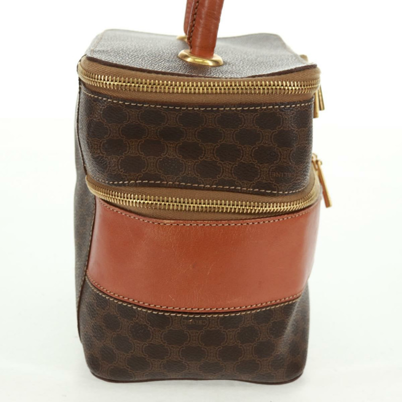 【日本直送】CELINE Vanity Macadam帆布手提包 PVC皮革 棕色 金色 正品 163366V-3