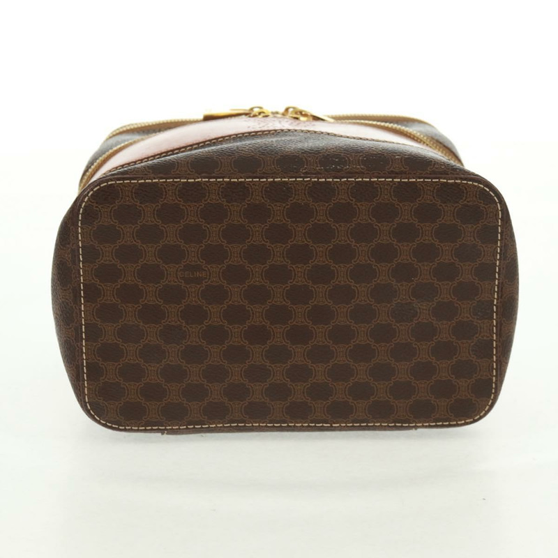 【日本直送】CELINE Vanity Macadam帆布手提包 PVC皮革 棕色 金色 正品 163366V-4