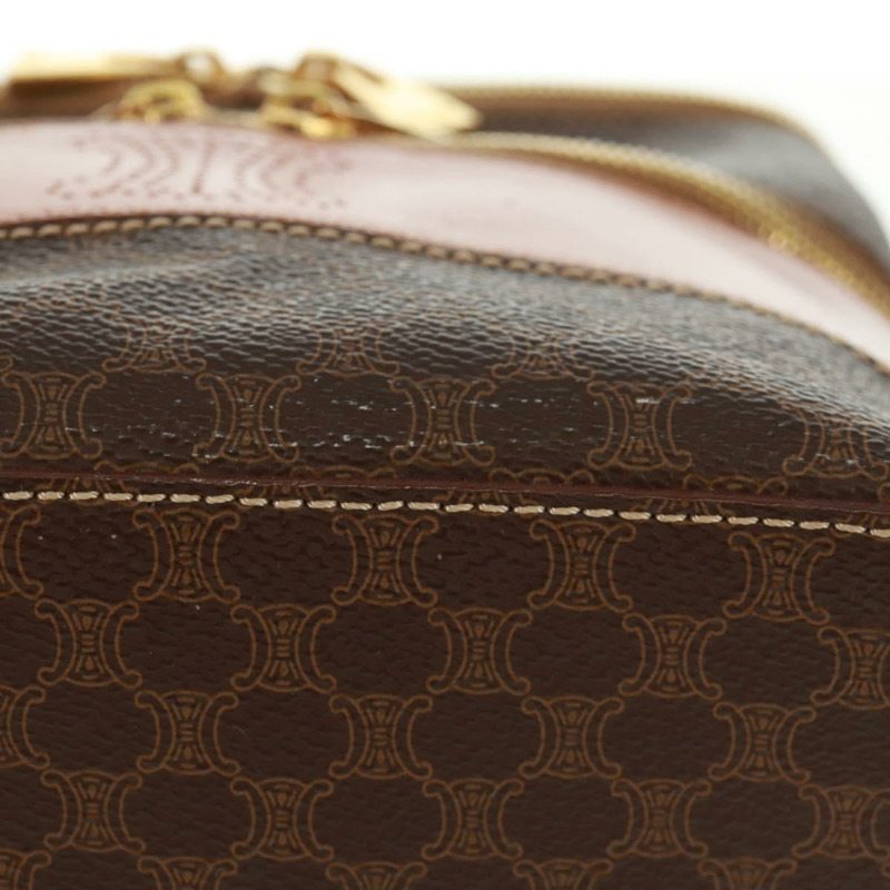 【日本直送】CELINE Vanity Macadam帆布手提包 PVC皮革 棕色 金色 正品 163366V-5